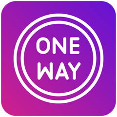 One way Vector Icon Design Illustration