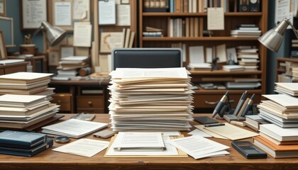 A stack of colorful books neatly arranged on a desk adding a touch of knowledge and creativity to the workspace
