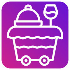 Food trolley Vector Icon Design Illustration
