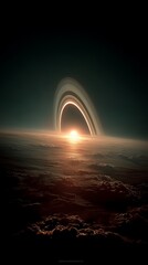 Ein Blick auf Saturn mit seinen eindrucksvollen Ringen. Astronomisches Phänomen voller Schönheit.