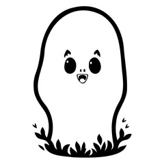 Friendly Ghost Icon with Positive Emotions Design