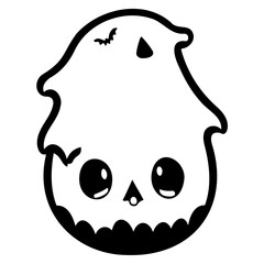 Cute Ghost Vector Illustration Halloween Theme