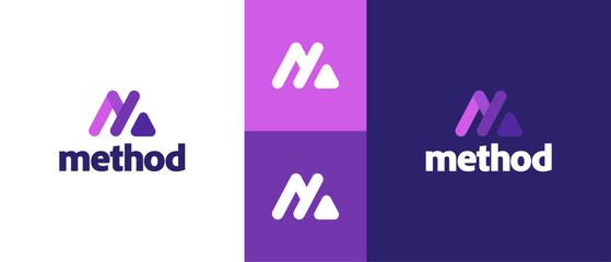 Letter M modern graphic rounded style logo design
