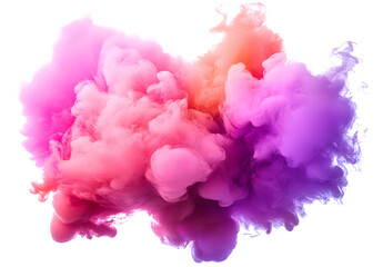 Fototapeta premium Colorful pink red rainbow smoke paint explosion, color fume powder splash, motion of liquid ink dye in water, AI generated image