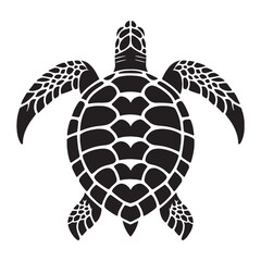 Noble Loggerhead Sea Turtle silhouette, ancient mariner of the seas – Loggerhead Sea Turtle illustration – Minimalist Loggerhead Sea Turtle vector – Reptile silhouette

