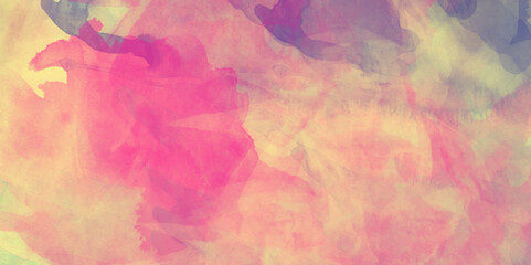 Obraz premium Color splashing on paper with watercolor splashes, Beautiful and colorful soft watercolor background. hand painted and washed watercolor. Closeup color and texture of water color on paper for cover .