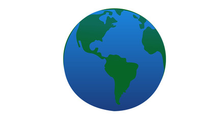 Fototapeta premium Green Earth Illustration: A Focus on the Americas, Symbolizing Nature, Environment, and Global Awareness. Earth isolated on transparent background.