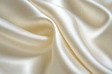 Obraz premium Creamy satin fabric elegantly draped, showcasing its smooth texture and luxurious sheen.