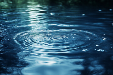 Obraz premium Where clear water drops slowly fall into the calm and clear water.