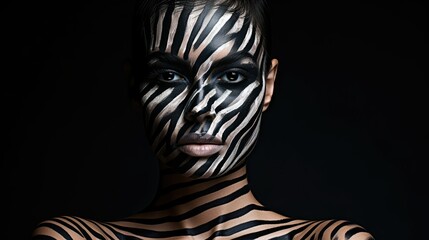 portrait black paint streak