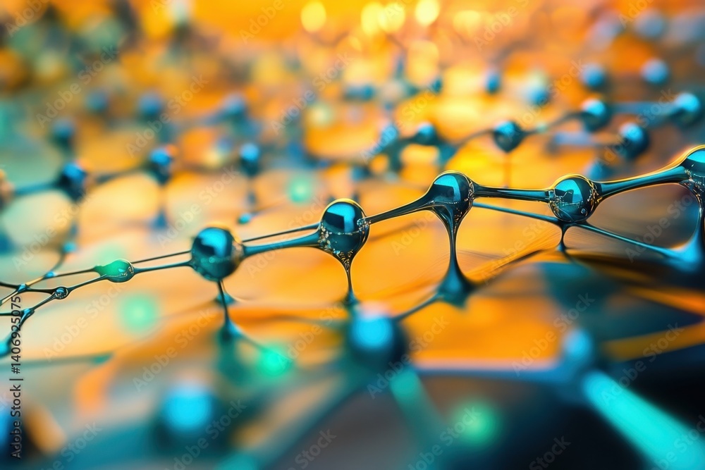 Aufkleber intricate molecular structure illuminated by warm highlights and soft reflections