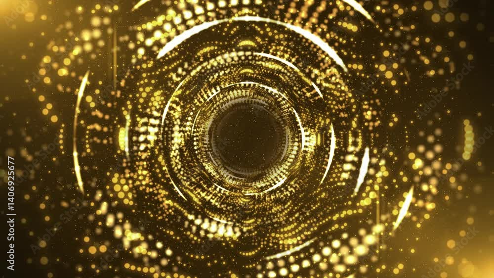 Aufkleber gold light ring vortex with sparkling particles and seamless loop