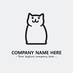 Cat illustration black and white for logo company vector image