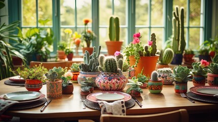 Fototapeta premium succulents table plants