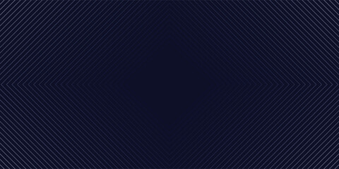 Obraz premium Abstract dark futuristic technology banner background. Glowing white and blue arrow lines graphic design. Modern geometric line pattern