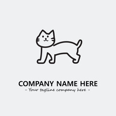 Cat illustration black and white for logo company vector image