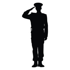 Soldier salute vector silhouette
