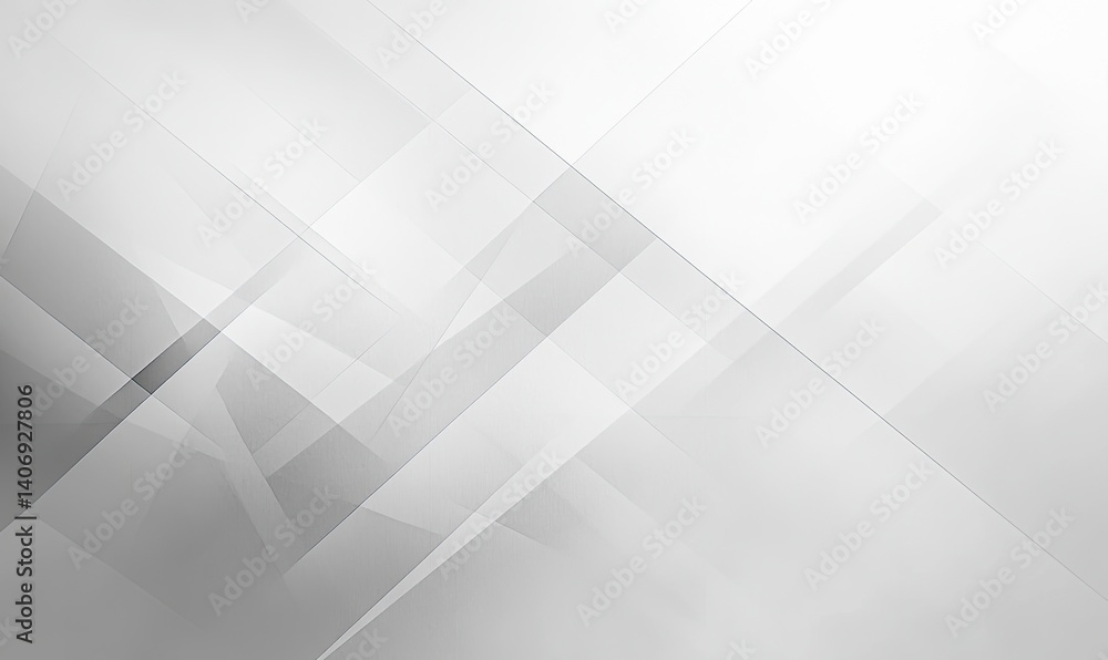 Poster abstract white background with gray transparent geometric overlapping shapes