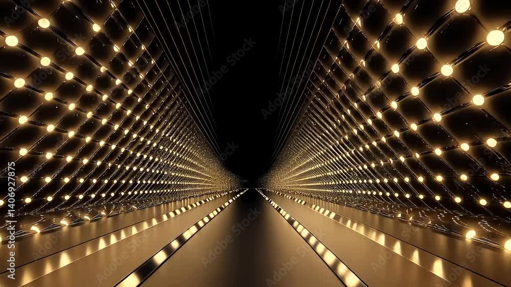 Aufkleber glowing tunnel of lights with a symmetrical design creating a stunning perspective