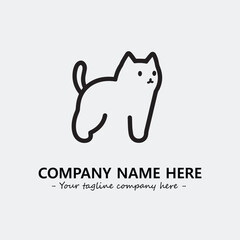 Cat illustration black and white for logo company vector image
