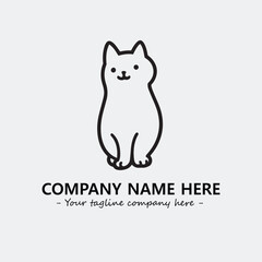 Cat illustration black and white for logo company vector image