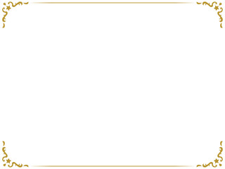 Naklejka premium アンティークデザインの上下フレーム/星/ゴールド/イラスト/素材 