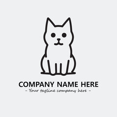 Cat illustration black and white for logo company vector image
