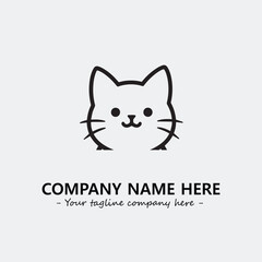Cat illustration black and white for logo company vector image