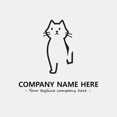 Cat illustration black and white for logo company vector image