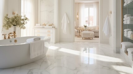 spa white marble floor