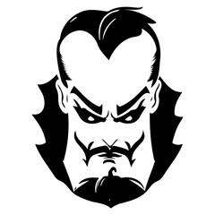 Intense Gaze of a Haunting Count Silhouette Art