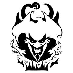 Silhouette of an enigmatic villain in monochrome