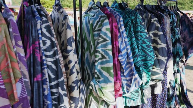 Uzbek fabric with national pattern