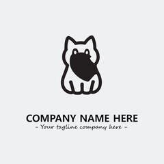 Cat illustration black and white for logo company vector image