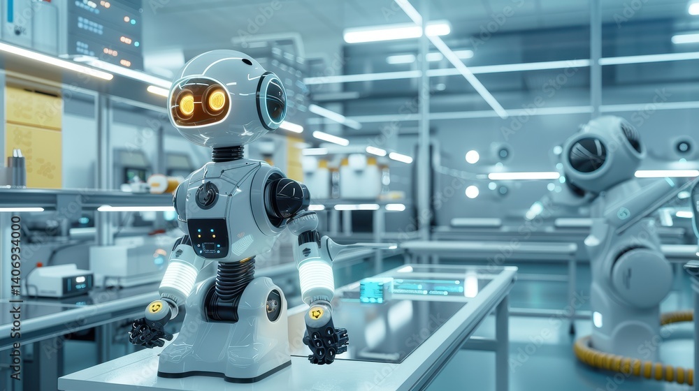Aufkleber advanced robot technology in a modern research laboratory setting