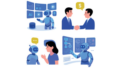 Agentic AI Robots with Deep Learning and Artificial Intelligence Technology for Industrial Automation, Smart Machines, and Neural Processing Illustration