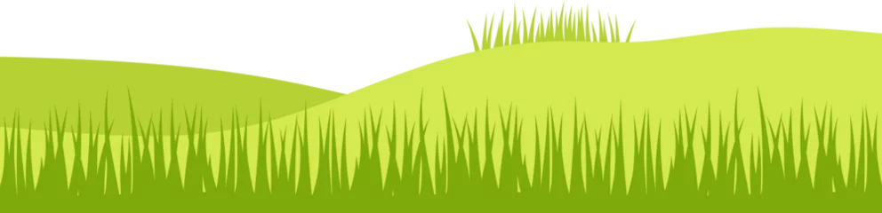 Gordijnen Green Field Illustration © Irvan