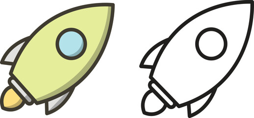 A modern and dynamic rocket icon representing startup, launch, or space themes. Perfect for tech, innovation, or growth projects. Comes with multiple color variations in a full icon set.