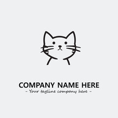 Cat illustration black and white for logo company vector image