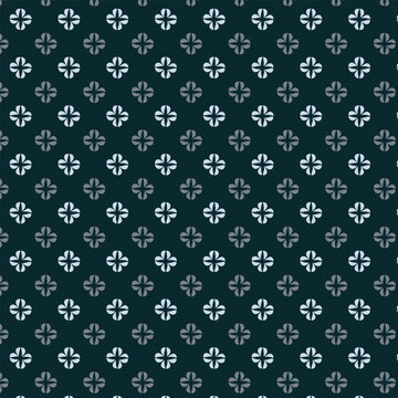Small white flowers pattern doodle shapes motif continuous classic blue background. Modern floral fabric design textile swatch ladies dress, men's shirt all over print block.