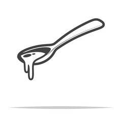 Tablespoon with syrup outline icon transparent vector isolated