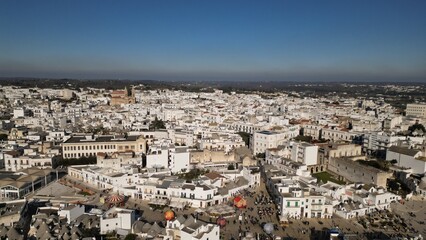 Alberobello Aerial Footage of UNESCO Heritage Village at Sunrise