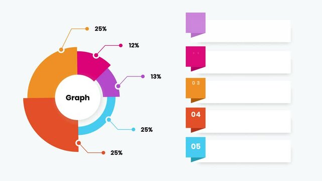 Animated Business Report Infographic Presentation Design with Circular Data Chart
