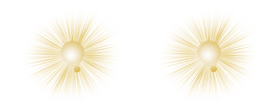 Subtle flare effect with bright sun starburst and golden glimmer isolated on a Transparent or White Background