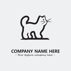 Cat illustration black and white for logo company vector image