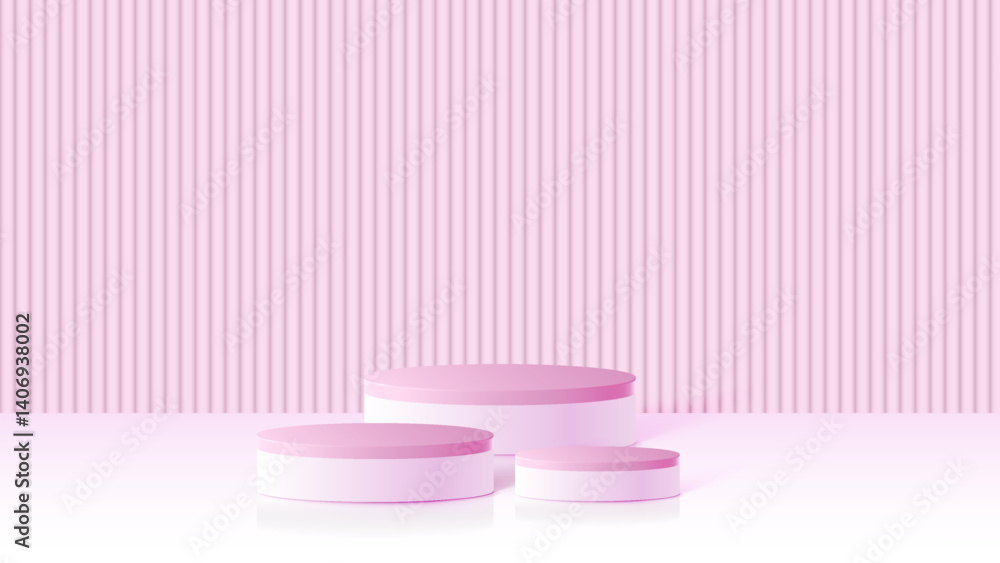 Aufkleber abstract minimal scene. minimal podium with soft material base. soft podium stages and product showc
