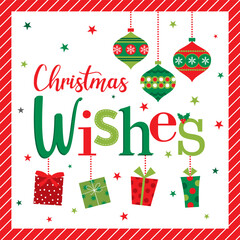 christmas wishes greeting card design