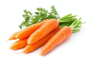 fresh carrots orange colors on white background