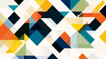 Abstract Geometric Pattern with Vibrant Triangles and Squares