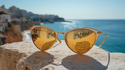 Golden Sunglasses, Coastal View
